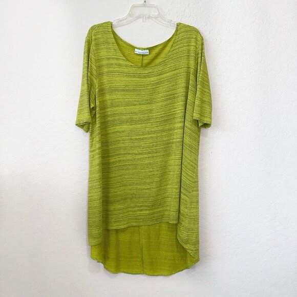 Bryn Walker LILO Tunic Womens 1X Plus Cotten Blend Lemoncello Hi Lo Hem beachy - Picture 2 of 9